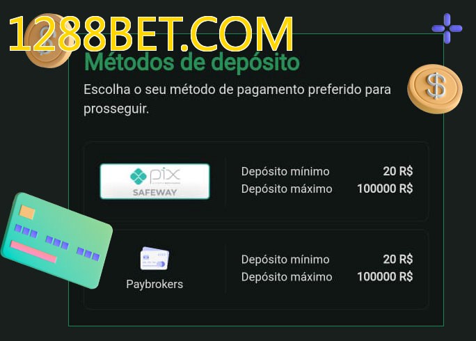 O cassino 1288BET.COMbet oferece uma grande variedade de métodos de pagamento